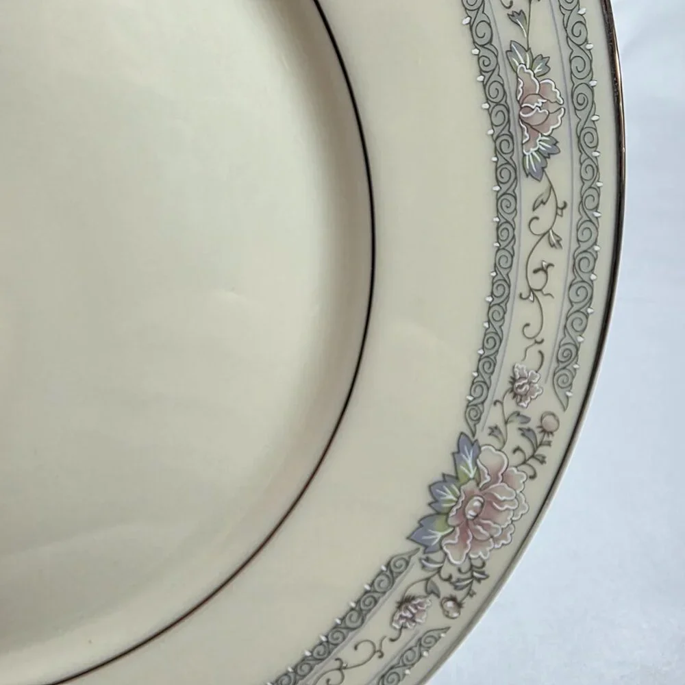 TWO Lenox Charleston Dinner Plate Pastel Floral Band Cosmopolitan Line
